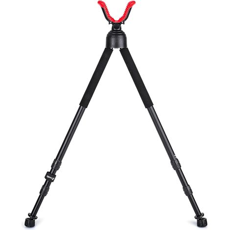 Repose-bâton pivotant pour bipied avec poignée en mousse haute densité, pied de verrouillage de style torsadé et tête de repos en V pivotante à 360° sans marquage, 81,3 cm à 165,1 cm (1/5)