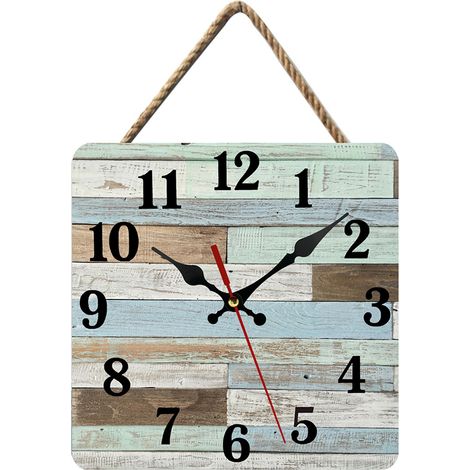 Horloge Murale - Bois - 25 Cm - Silencieuse - Piles - Vintage - Ronde - Pour Maison Bureau Cuisine Salon (1/5)