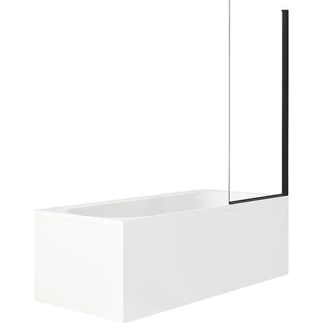 Pack bañera recta 180 x 80 JACOB DELAFON Elise + mampara de bañera negro mate + desagüe