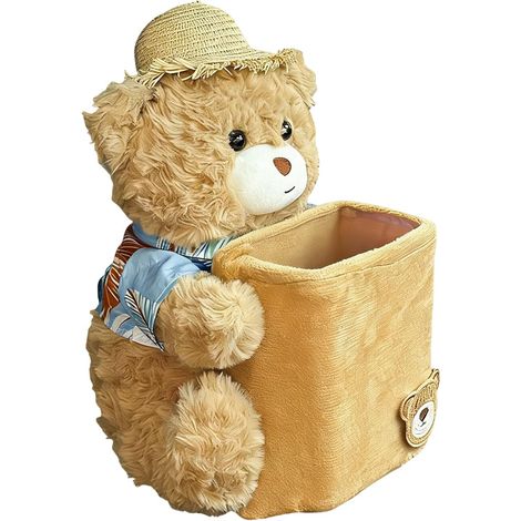 Porte-mouchoirs pour voiture Poubelle d'ours en peluche 2 en 1 Poubelle de voiture, excursions en famille, SUV, camping-cars, berlines, camions, conducteurs, chemins scolaires, longs trajets en (1/5)