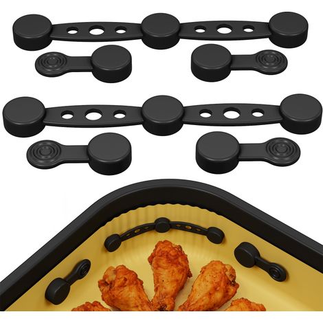 Imanes para freidora de aire caliente, soportes magnéticos, clips magnéticos de silicona resistentes al calor, compatibles con freidoras de aire caliente de una o dos cestas.