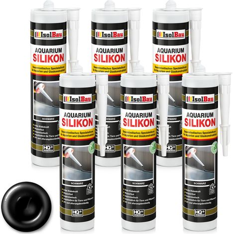 IsolBau Silicone Noir pour Aquarium 6 x 300 ml (1/5)