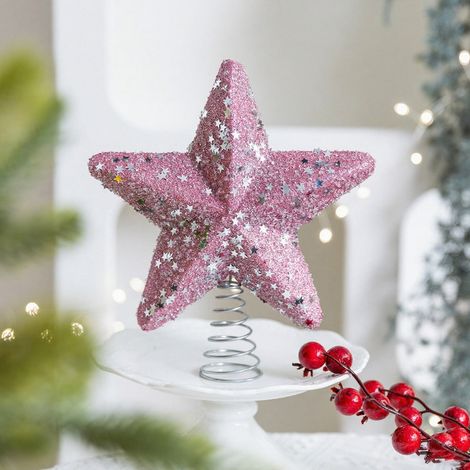 Étoile Pour Sommet D Arbre De Noël - Étoile À 5 Branches En Plastique - Décor Festif Pour Intérieur Et Bureau - 21 X 19 X 5 Cm - 1 Pièce (1/5)