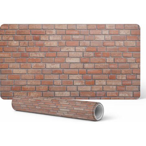 Alfombrilla de escritorio antideslizante y duradera con dise帽o de pared de ladrillos, 90x45 cm.