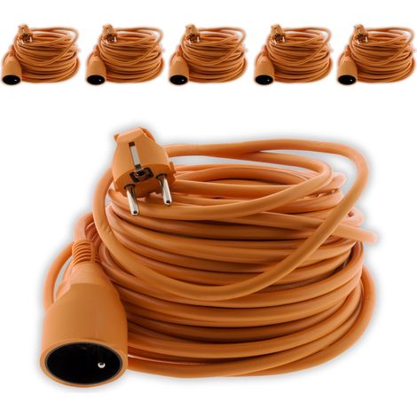 Zenitech – Lot de 6 prolongateurs 25m 16A H05VV-F 3G1,5mm² 2P+T – Puissance 3500W – Pour chantiers extérieurs et matériels électriques - HO5VV-F