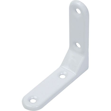 Équerre décorative – Emboutie – Plastifiée blanche – 50 x 50 x 20 mm – Marque (1/2)