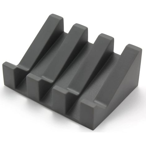 Porte-savon en silicone, porte-savon de salle de bain, porte-éponge de cuisine, porte-savon de douche (gris)