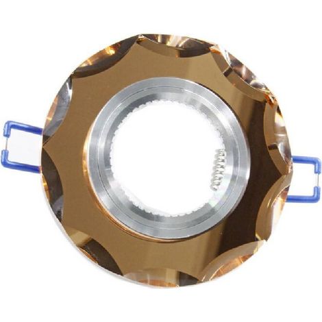 TRADE SHOP - Porta Faretto Ad Incasso In Vetro Effetto Specchio Supporto Faretti Gu10 P6 - Marrone (1/2)
