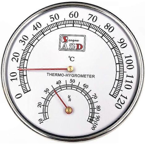 Thermomètre et hygromètre de sauna intérieur, indicateur à aiguille haute précision pour température et humidité, plage étendue (1/3)