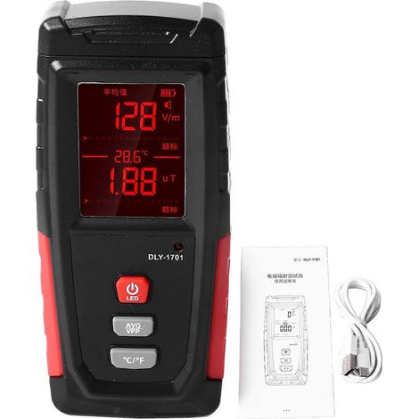 EMF-Messgerät mit hochpräzisem Sensor, USB-wiederaufladbar, tragbarer Detektor für elektromagnetische Felder und Strahlung