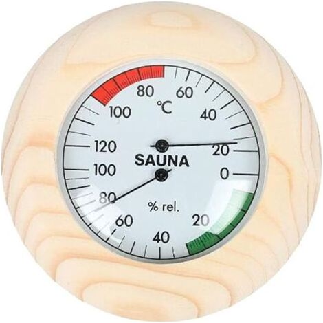 BUNTHAUS PA Aiperq Bois Massif 2 en 1 Thermomètre de Sauna Et Hygromètre Accessoires De Sauna pour Piscines Intérieures Spas Mesure De La Température D'humidité (1/5)