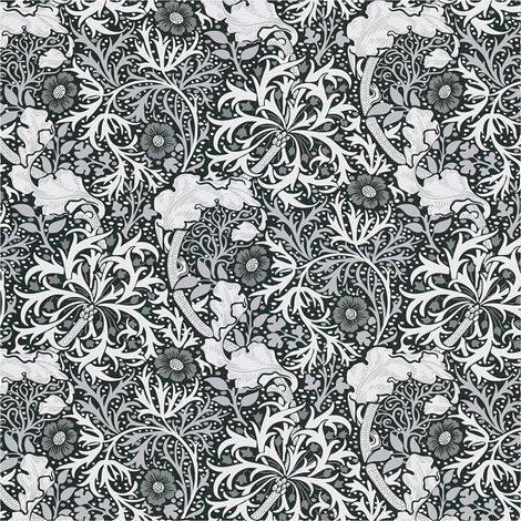 Flowers wallcovering wall Profhome 390595 non-woven wallpaper smooth with floral ornaments matt black white light grey 5,33 m2 (1/5)