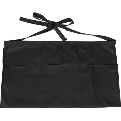 Tablier noir unisexe avec 3 poches pour l'eau (1/5)