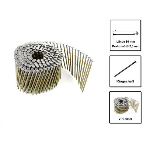 Bostitch Ringnägel aus Stahl 80 mm 6000 Stück
