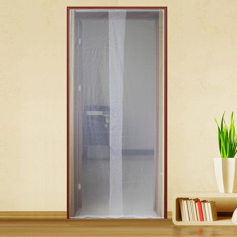 Zanzariera per Porta 150x250 cm con Bioadesivo Bianco