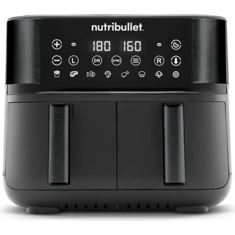 Nutribullet Freidora de Aire Doble Cajón Negra 8 Modos 2850W