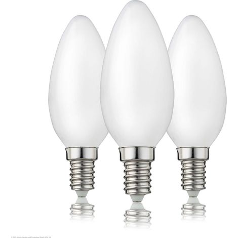 Ampoule LED bougie E14, lot de 3, 2,5W, remplace 25W, verre mat (1/5)