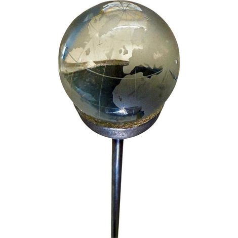 3 Feet Etched World 60mm Marble Pin Garden Art (Pack of 3) - Bare Metal/Ready To Rust