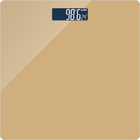 (Modèle doré avec batterie de téléphone compatible) Balance électronique pour la maison, mesure de la masse grasse (1/4)