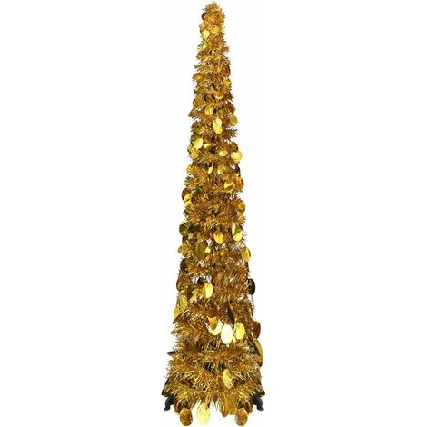 Künstlicher Pop-Up-Weihnachtsbaum Golden 120 cm PET vidaXL (1/5)