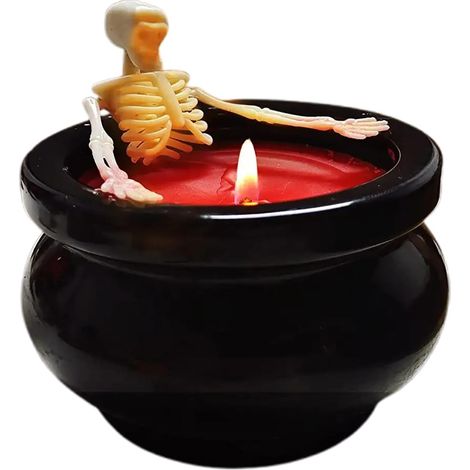 Bougies Gothiques Décorations Squelette Vintage Esthétiques Longue Durée Décoration Halloween Chambre pour Manteau de Cheminée Cheminée Ferme Bureau Unisexe Intérieur Extérieur Dessus de (1/5)