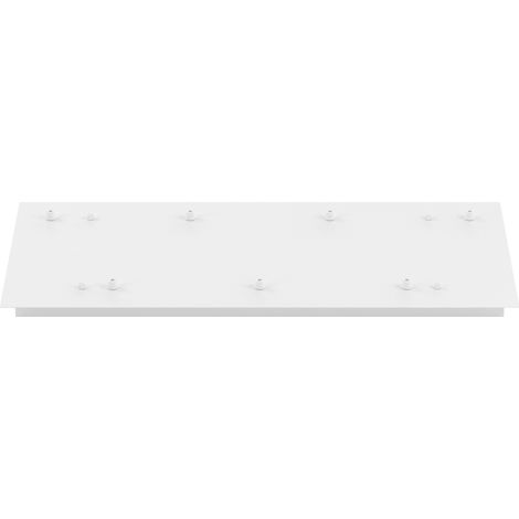 Rosone Rettangolare Metallo Bianco 7 Fori 75X35Cm