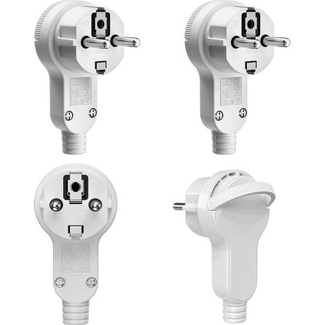 4 Pièces Prise Extra Plate 16A/250V Le Connecteur Europe Fiche Plate avec Poignée Rabattable Fiches Plates Européennes Amovible Embout Prise Electrique Femelle pour Usage Domestique (1/5)