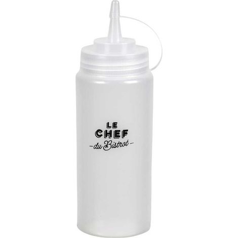 Bouteille à sauce refermable 450 ml transparente (1/2)