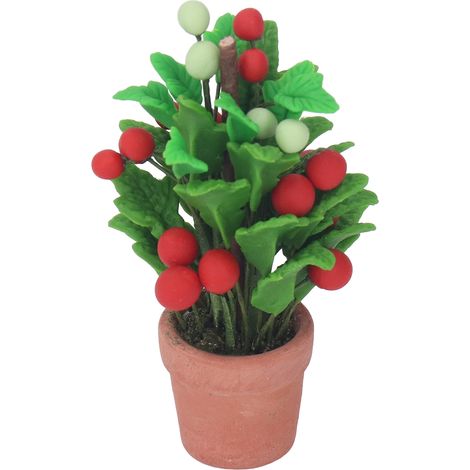 Mini-plante en pot réaliste 1/12 pour décoration miniature maison, accessoire de maquette de maison de poupée (1/5)