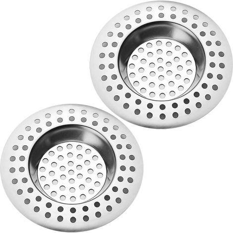 2 Pcs Kitchen Sink Filter, Stainless Steel Basin Strainer, Prevents Floating, Easy to Clean, Fast Drainage, for Kitchen/Bathroom Sink (1/5)