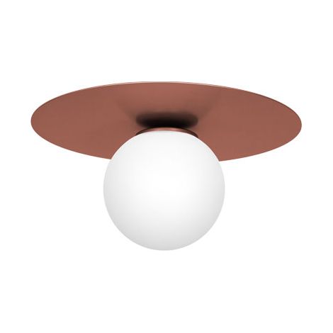 Plafonnier minimaliste cuivre globe blanc Ø35 E14 Luminex