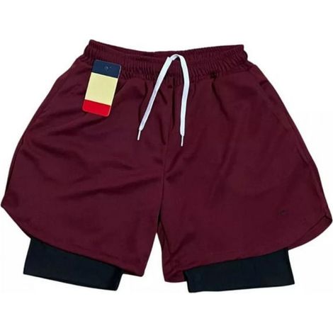 1 short de sport, en lycra haute élasticité, évacuation rapide de la transpiration, pour entraînement physique et musculation (1/5)