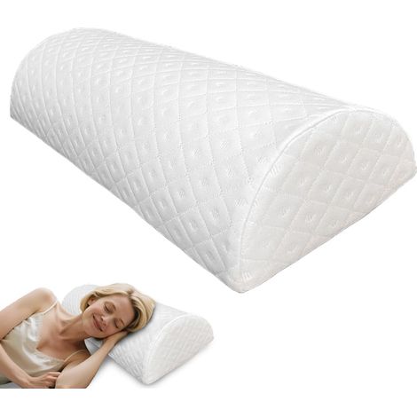 Oreiller Orthopédique en Mousse à Mémoire de Forme en Demi-Lune, Oreiller Demi-Lune Semi-Roulé, Convient pour Oreiller Cervical, Lombaire, Jambe, Cheville (1/5)