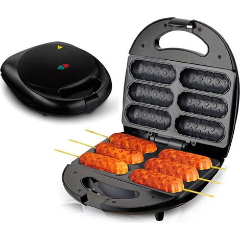 Corn Dog Maker, 750W, Double-Sided Heating, 6-Hole Non-Stick Waffle Maker, Compact Breakfast Machine for Home Kitchen (EU Plug 220V) (1/5)