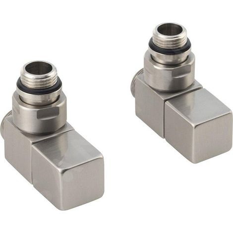 Sapho Cube - Jeu de raccordement de robinets manuel, d'angle, inox brossé CP4510S (1/4)