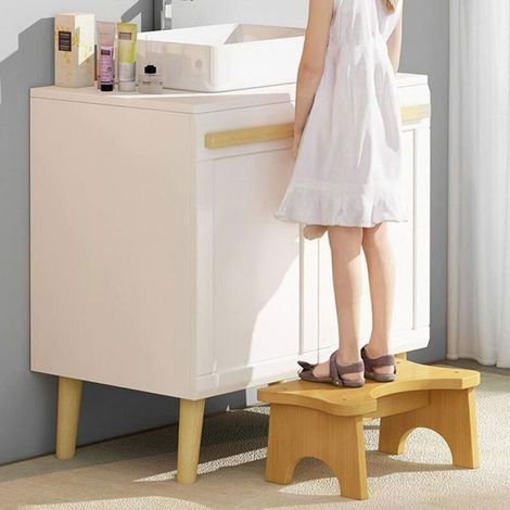 Tabouret de toilette en bambou - - Forme de C - Accroupi - Bambou - 7 pouces - Confortable (1/4)
