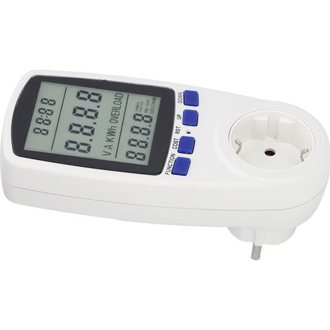 Stromverbrauchszähler, intelligenter Steckdosenmonitor mit blau hinterleuchtetem LCD-Bildschirm, Wattmeter für den Heimgebrauch, EU-Stecker 230 V. (1/5)