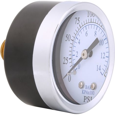 1 Mini-Manometer für Kraftstoff, Luft, Öl oder Wasser, 0–200 psi / 0–14 bar, NPT-Anschluss (1/5)