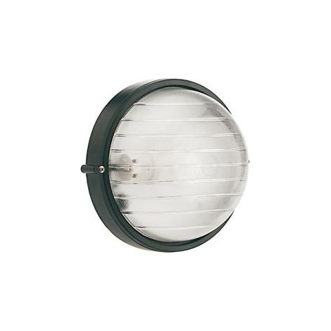 Petit plafonnier ligne industriel rond noir E27 (1/4)