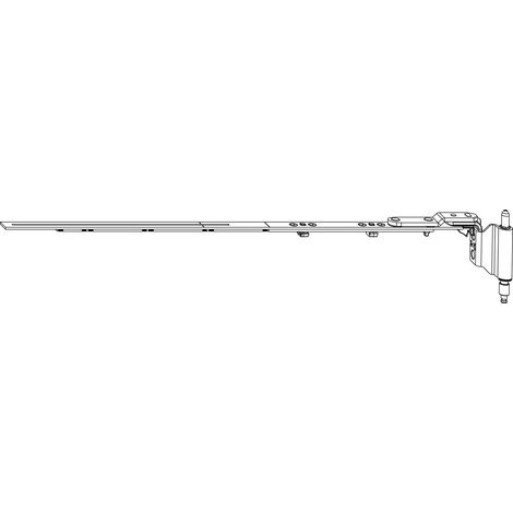 Charnière rotative - 180 kg - pour fenêtre en Bois et en Plastique - Longueur : 12/20-13 - en Acier galvanisé argenté