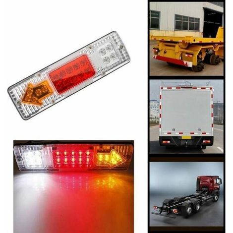 2 x Feux Arrière Remorque 19 LED 12V Caravane Voiture Feuilles Arrière Arrêter Freinage Inverse Indicator étanche Arrows Véhicule (1/5)