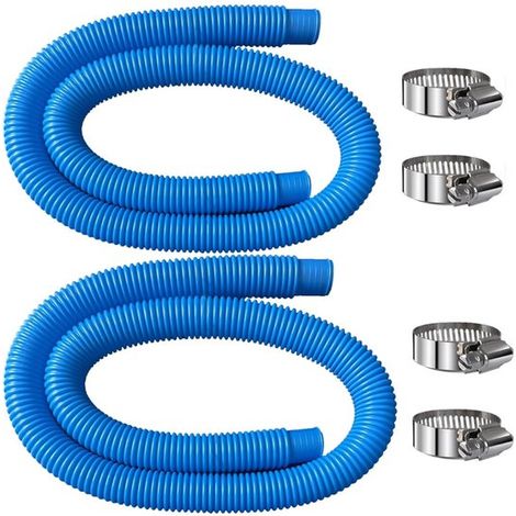 Tubo per piscina - 32 mm - Blu - Resistente e antiscivolo - Set da 2 - Lunghezza 1,5 m (1/5)