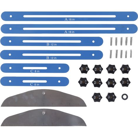 Lot d'outils de mesure pour escalier en acier inoxydable, gabarit de traçage pour marches d'escalier et étagères (1/5)
