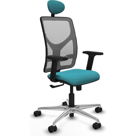 Sedia da ufficio piqueras y crespo Motilla grigio mesh braccioli regolabili (1/2)