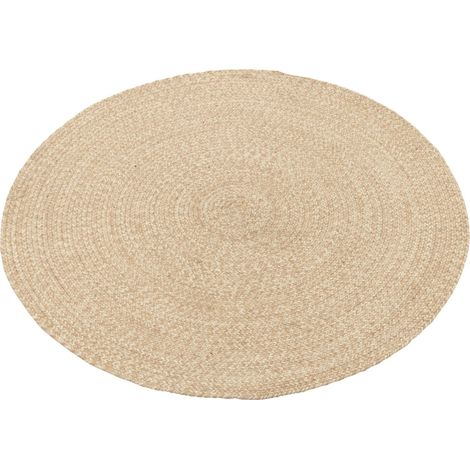 Tapis rond naturel outdoor design élégant pour terrasse ou salon - Naturel beige clair tressé (1/3)