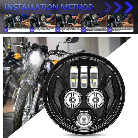 1 pièces 5.75 pouces moto phare LED projecteur phare Super grand Angle lumière de conduite (1/5)