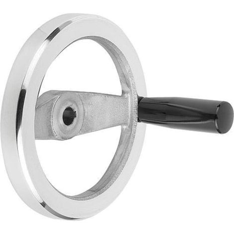KIPP Speichenhandrad 2-Speichen Ø80 Aluminium Passbohrung 12H7 Nut (1/3)