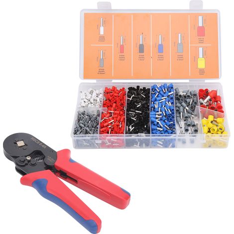 Pince à sertir professionnelle 1200 pièces embouts de câblage, connecteur industriel, pince à dénuder et sertisseuse pour fils électriques (1/5)