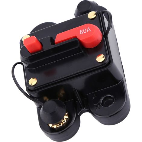 Disjoncteur de circuit DC12V pour autoradio, bateau, moto, système audio stéréo, fusible de réinitialisation (80A) (1/5)