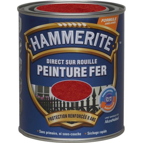 Peinture Direct Sur Rouille Martelée Rouge  0,75 L - Hammerite